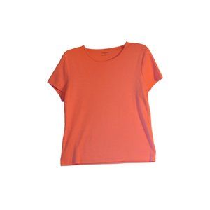 Croft & Barrow Scoop Neck Short Sleeve Coral Pink Tee M